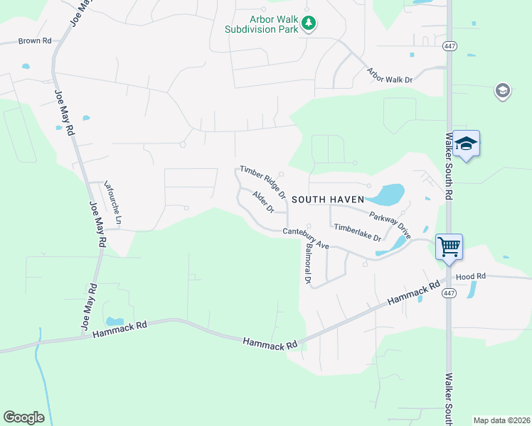 map of restaurants, bars, coffee shops, grocery stores, and more near 13370 Alder Drive in Denham Springs