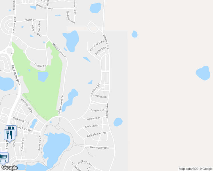 map of restaurants, bars, coffee shops, grocery stores, and more near 3700 Biltmore Avenue in Tallahassee