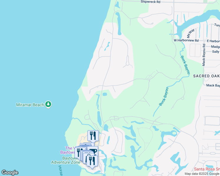 map of restaurants, bars, coffee shops, grocery stores, and more near 3270 Burnt Pine Circle in Destin