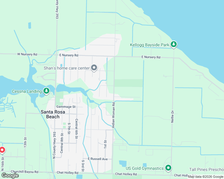 map of restaurants, bars, coffee shops, grocery stores, and more near 725 Indian Woman Road in Santa Rosa Beach