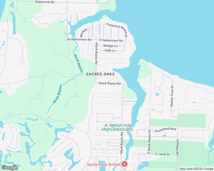 map of restaurants, bars, coffee shops, grocery stores, and more near 164 Bayou Landing Road in Santa Rosa Beach