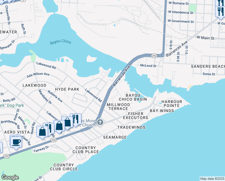 map of restaurants, bars, coffee shops, grocery stores, and more near 1230 Mahogany Mill Road in Pensacola