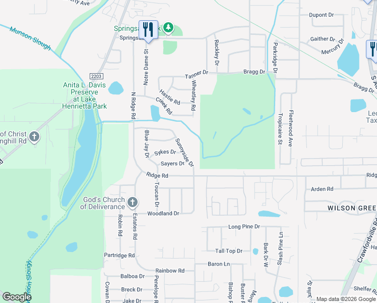 map of restaurants, bars, coffee shops, grocery stores, and more near 1003 Sykes Drive in Tallahassee
