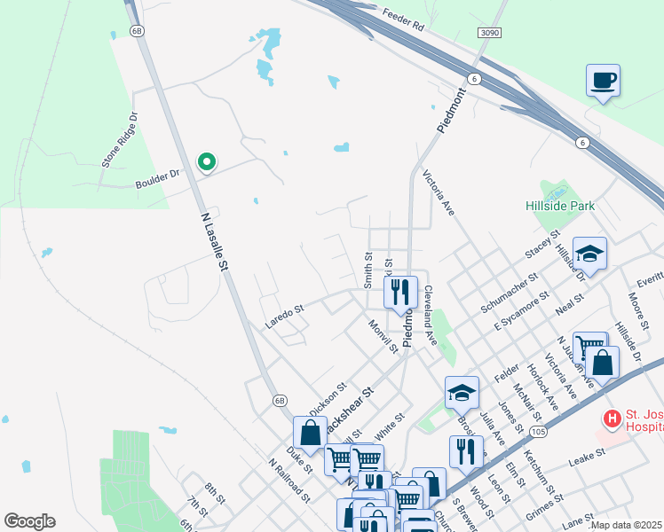 map of restaurants, bars, coffee shops, grocery stores, and more near 210 Setting Way in Navasota