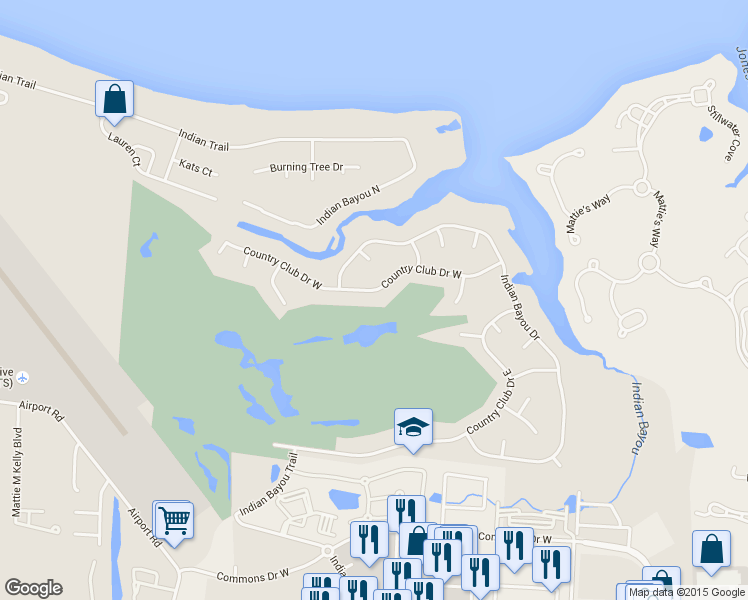 map of restaurants, bars, coffee shops, grocery stores, and more near 113 Country Club Drive West in Destin