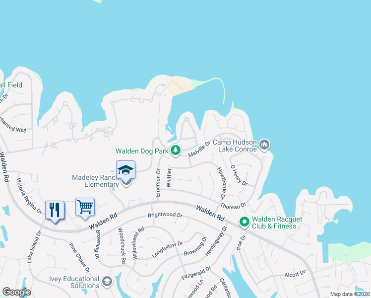 map of restaurants, bars, coffee shops, grocery stores, and more near 12243 Glenview Drive in Montgomery