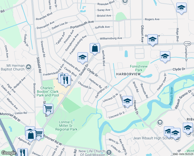 map of restaurants, bars, coffee shops, grocery stores, and more near 8727 Samona Drive West in Jacksonville