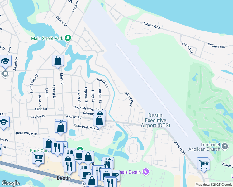 map of restaurants, bars, coffee shops, grocery stores, and more near 224 Misty Court in Destin