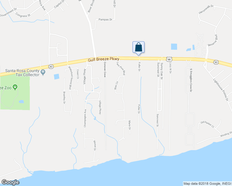 map of restaurants, bars, coffee shops, grocery stores, and more near 6013 Blair Circle in Gulf Breeze