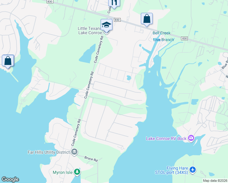 map of restaurants, bars, coffee shops, grocery stores, and more near 10808 South Lake Mist Lane in Willis