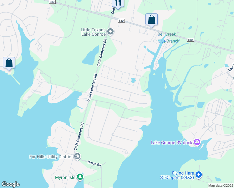 map of restaurants, bars, coffee shops, grocery stores, and more near 10812 South Lake Mist Lane in Willis