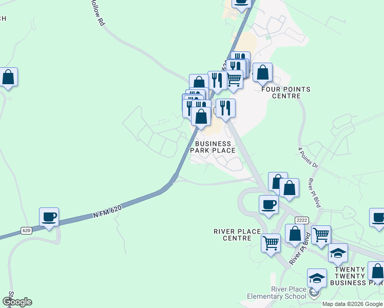 map of restaurants, bars, coffee shops, grocery stores, and more near 6800 North FM 620 in Austin