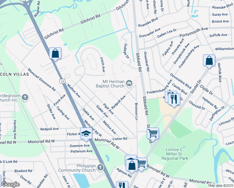 map of restaurants, bars, coffee shops, grocery stores, and more near 7924 Longspur Avenue in Jacksonville