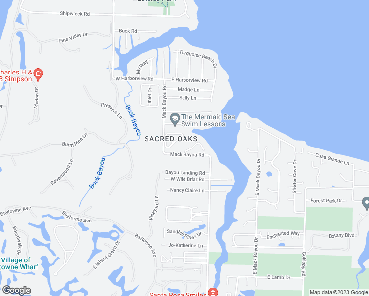 map of restaurants, bars, coffee shops, grocery stores, and more near 23 Beacon Point Drive in Santa Rosa Beach
