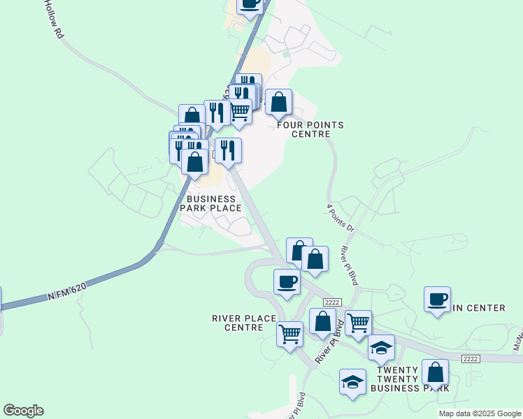 map of restaurants, bars, coffee shops, grocery stores, and more near 11220 Ranch Road 2222 in Austin