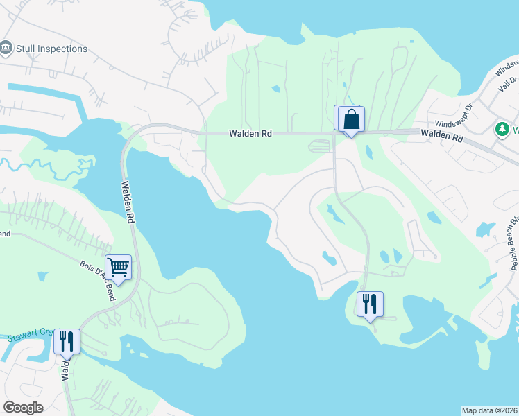 map of restaurants, bars, coffee shops, grocery stores, and more near 53 La Costa Drive in Montgomery