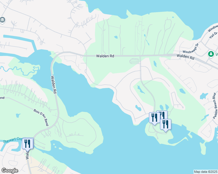 map of restaurants, bars, coffee shops, grocery stores, and more near 53 La Costa Drive in Montgomery