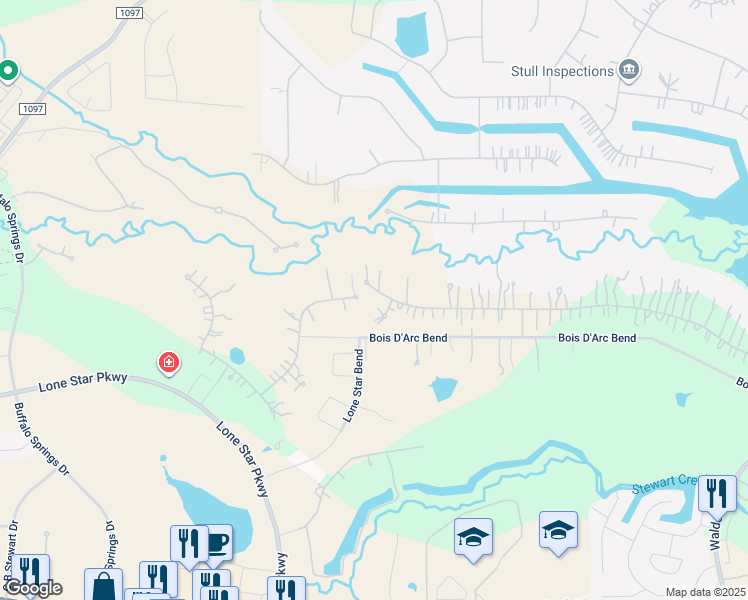 map of restaurants, bars, coffee shops, grocery stores, and more near 19015 Harbor Side Boulevard in Montgomery