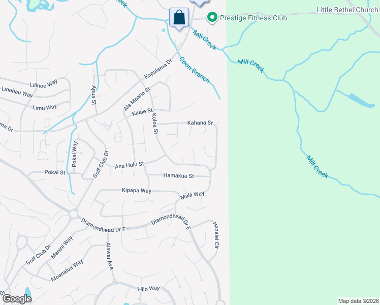 map of restaurants, bars, coffee shops, grocery stores, and more near 9920 Honalo Place in Diamondhead