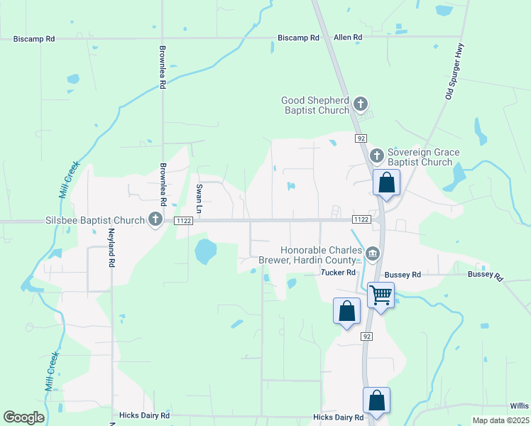 map of restaurants, bars, coffee shops, grocery stores, and more near 8229 Farm to Market Road 1122 in Silsbee