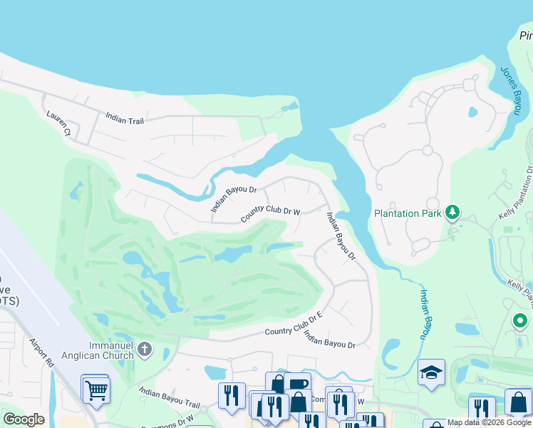 map of restaurants, bars, coffee shops, grocery stores, and more near 99 Country Club Drive West in Destin