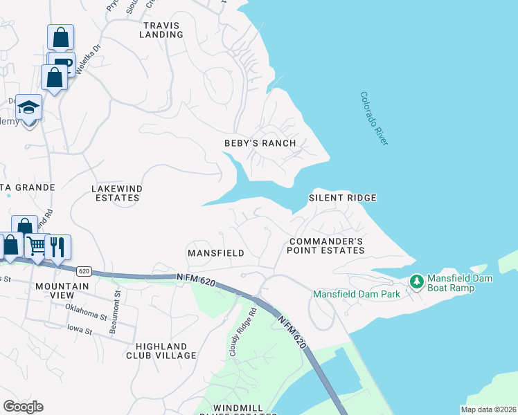 map of restaurants, bars, coffee shops, grocery stores, and more near 14610 Agarita Road in Austin