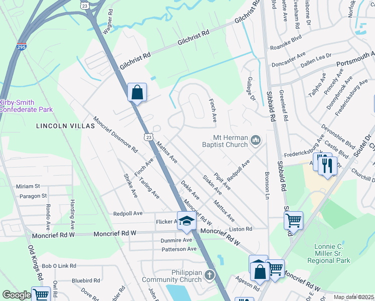 map of restaurants, bars, coffee shops, grocery stores, and more near 8098 Pipit Avenue in Jacksonville
