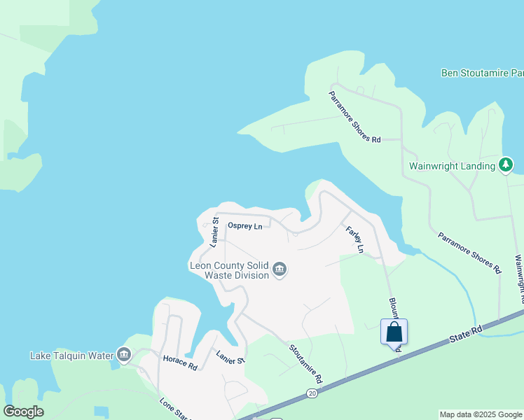 map of restaurants, bars, coffee shops, grocery stores, and more near 24240 Lanier Street in Tallahassee