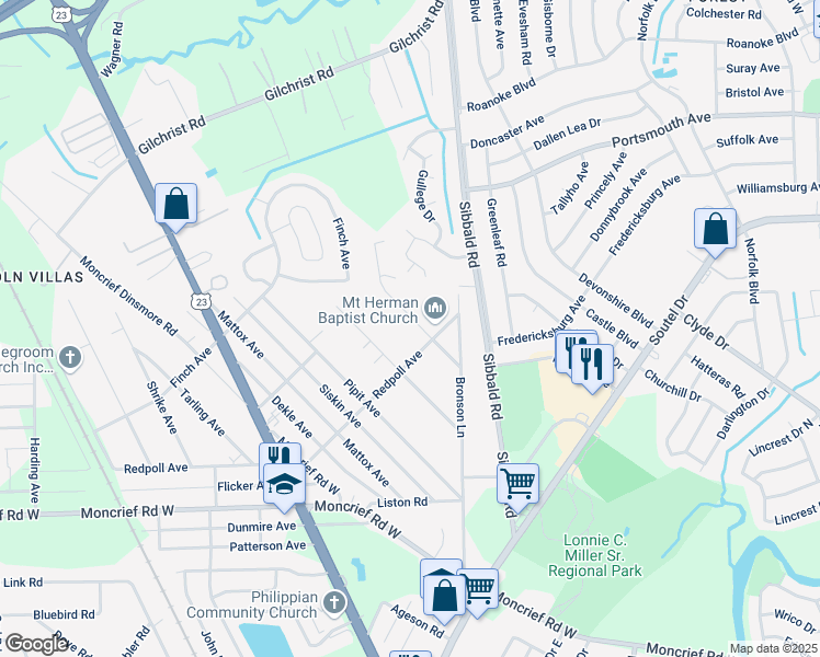 map of restaurants, bars, coffee shops, grocery stores, and more near 7924 Longspur Avenue in Jacksonville