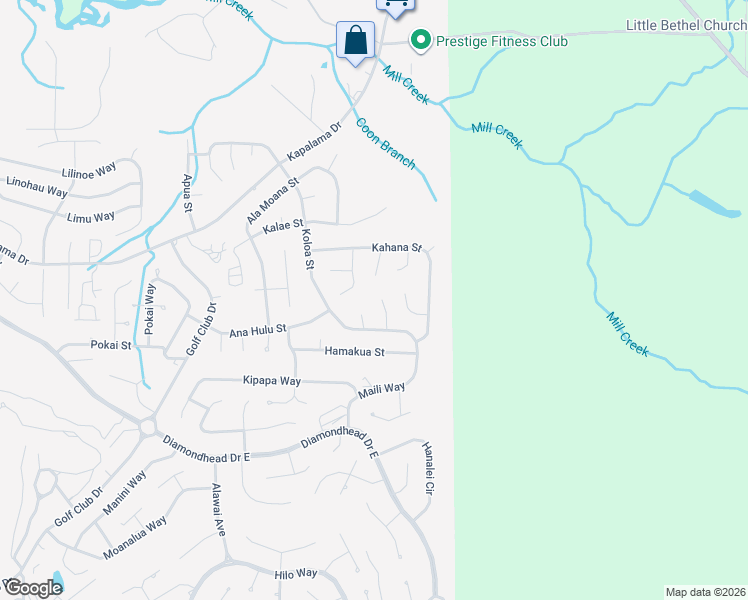 map of restaurants, bars, coffee shops, grocery stores, and more near 9920 Honalo Place in Diamondhead