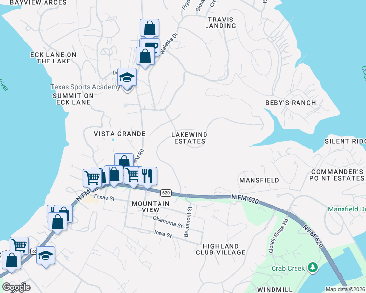 map of restaurants, bars, coffee shops, grocery stores, and more near 4315 Lago Viento in Austin