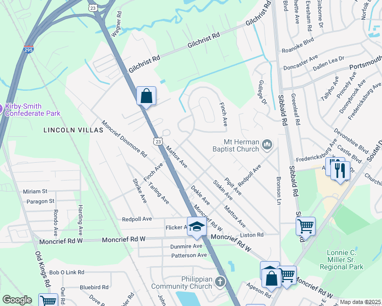map of restaurants, bars, coffee shops, grocery stores, and more near 8098 Pipit Avenue in Jacksonville