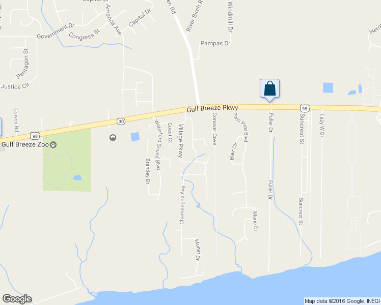 map of restaurants, bars, coffee shops, grocery stores, and more near 1711 Marseille Drive in Gulf Breeze
