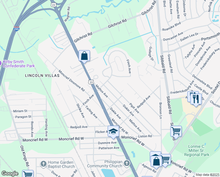 map of restaurants, bars, coffee shops, grocery stores, and more near 8098 Pipit Avenue in Jacksonville