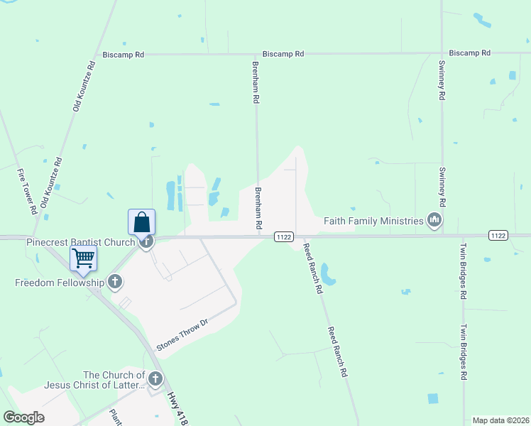 map of restaurants, bars, coffee shops, grocery stores, and more near 2607 Brenham Road in Silsbee