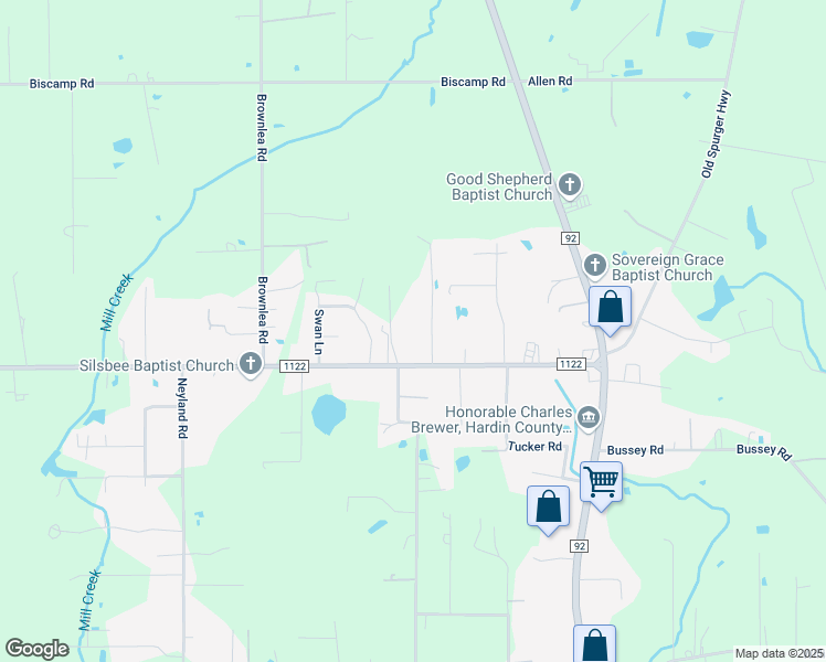 map of restaurants, bars, coffee shops, grocery stores, and more near 8229 Farm to Market Road 1122 in Silsbee