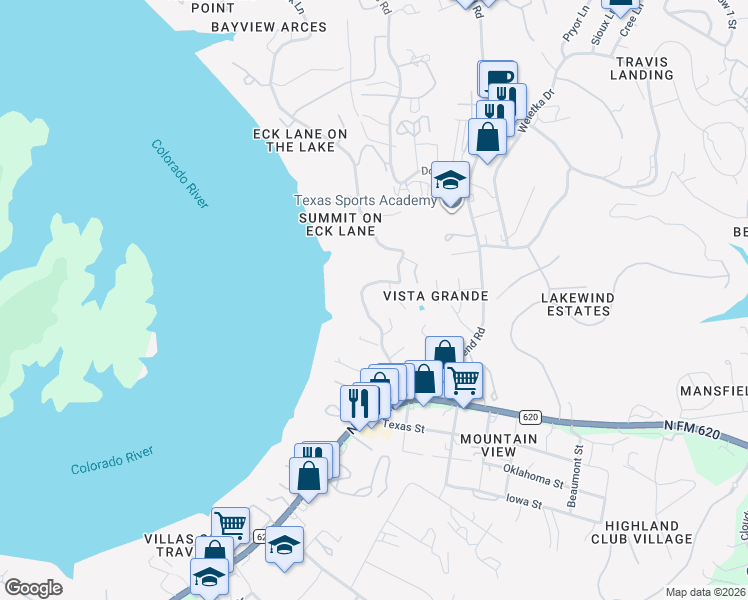 map of restaurants, bars, coffee shops, grocery stores, and more near 3907 Eck Lane in Austin