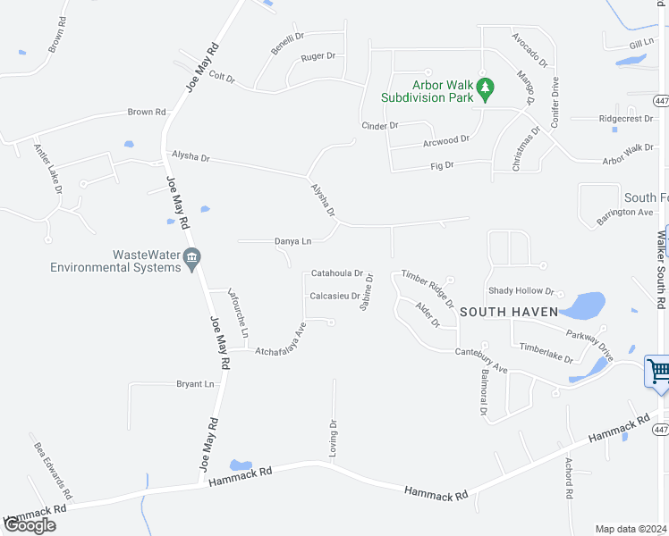 map of restaurants, bars, coffee shops, grocery stores, and more near 13047 Catahoula Drive in Denham Springs