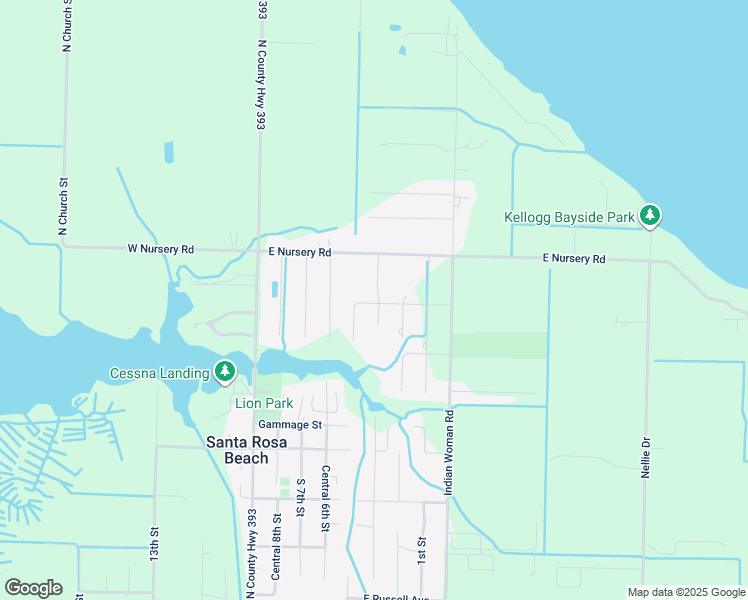 map of restaurants, bars, coffee shops, grocery stores, and more near 11 4th Street in Santa Rosa Beach