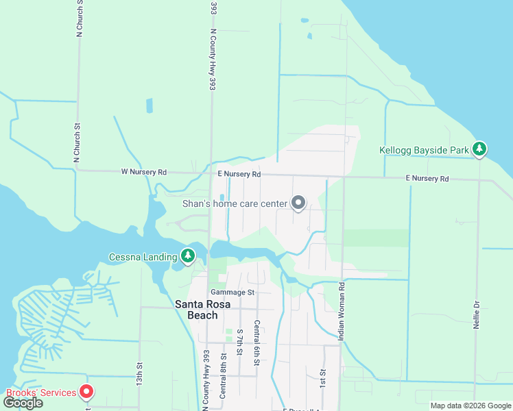 map of restaurants, bars, coffee shops, grocery stores, and more near 95 7th Street in Santa Rosa Beach