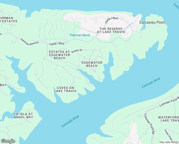 map of restaurants, bars, coffee shops, grocery stores, and more near 1115 Edgewater Drive in Spicewood