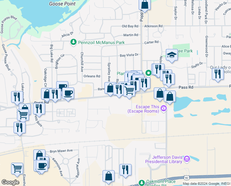 2454 Pass Road, Biloxi MS Walk Score