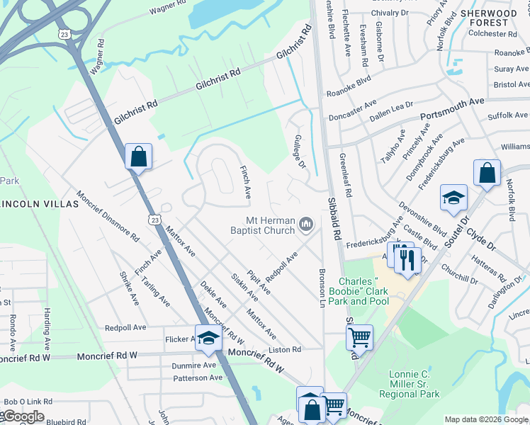 map of restaurants, bars, coffee shops, grocery stores, and more near 5602 International Drive in Jacksonville