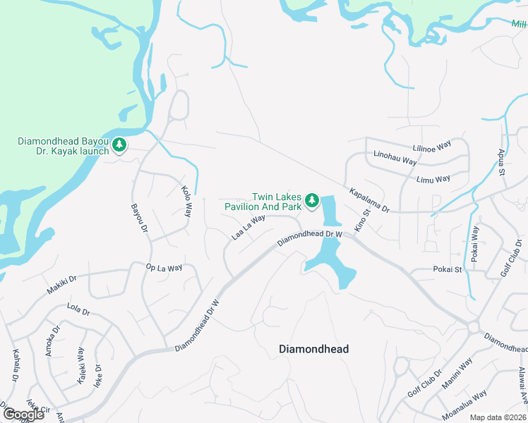 map of restaurants, bars, coffee shops, grocery stores, and more near 9528 Laa La Way in Diamondhead