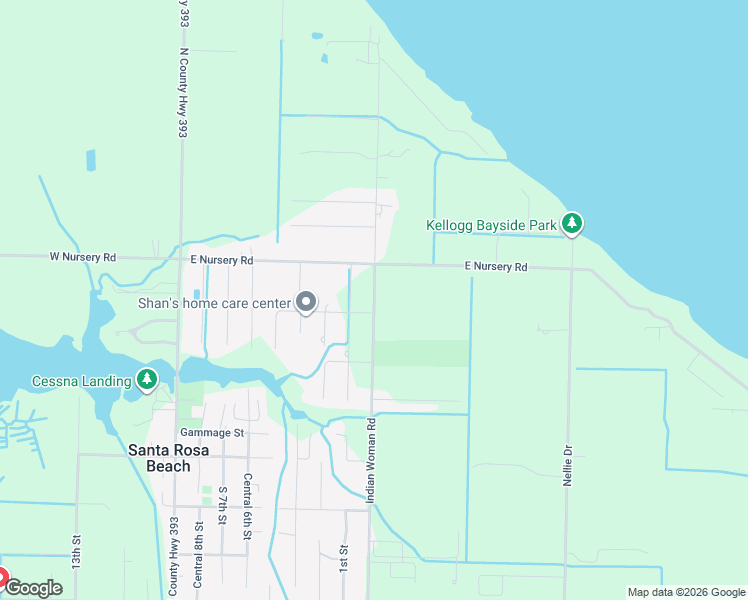 map of restaurants, bars, coffee shops, grocery stores, and more near 923 Indian Woman Road in Santa Rosa Beach