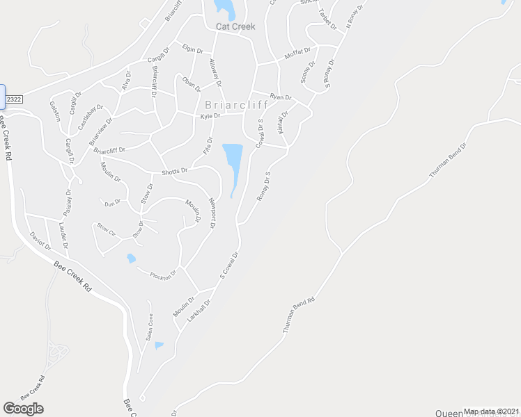 map of restaurants, bars, coffee shops, grocery stores, and more near 603 Ronay Drive South in Briarcliff