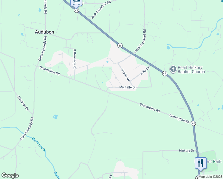 map of restaurants, bars, coffee shops, grocery stores, and more near 38030 Michelle Drive in Pearl River