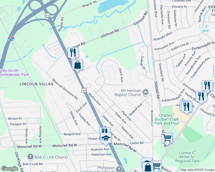 map of restaurants, bars, coffee shops, grocery stores, and more near 5664 International Drive in Jacksonville