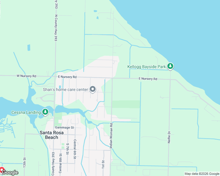 map of restaurants, bars, coffee shops, grocery stores, and more near 923 Indian Woman Road in Santa Rosa Beach