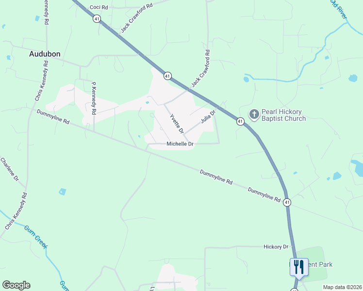map of restaurants, bars, coffee shops, grocery stores, and more near 38164 Michelle Drive in Pearl River